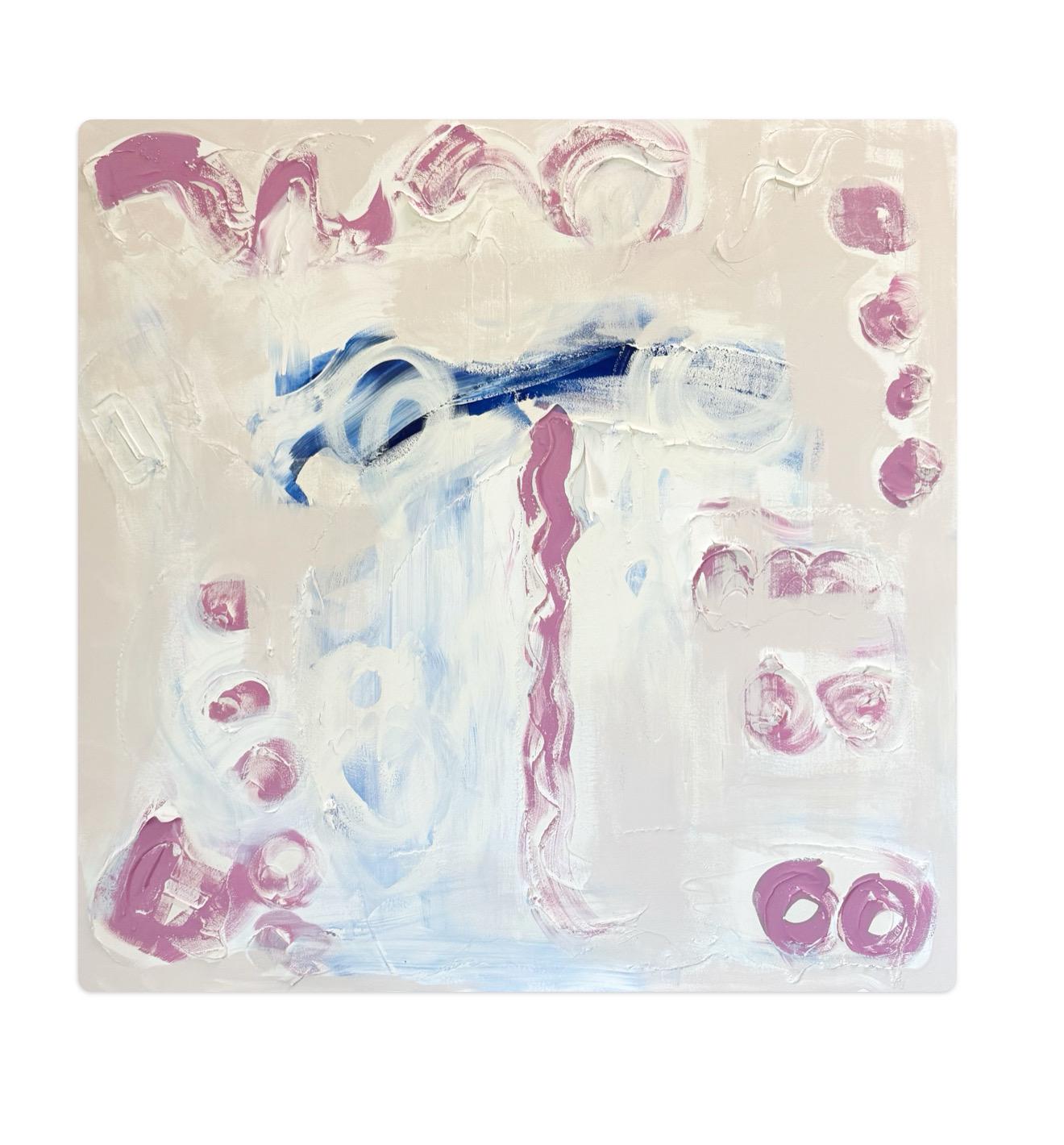 Original Abstract Mixed Media Painting on canvas, Size 36”x36”, White Abstract Painting, Texture Painting on Stretched Canvas