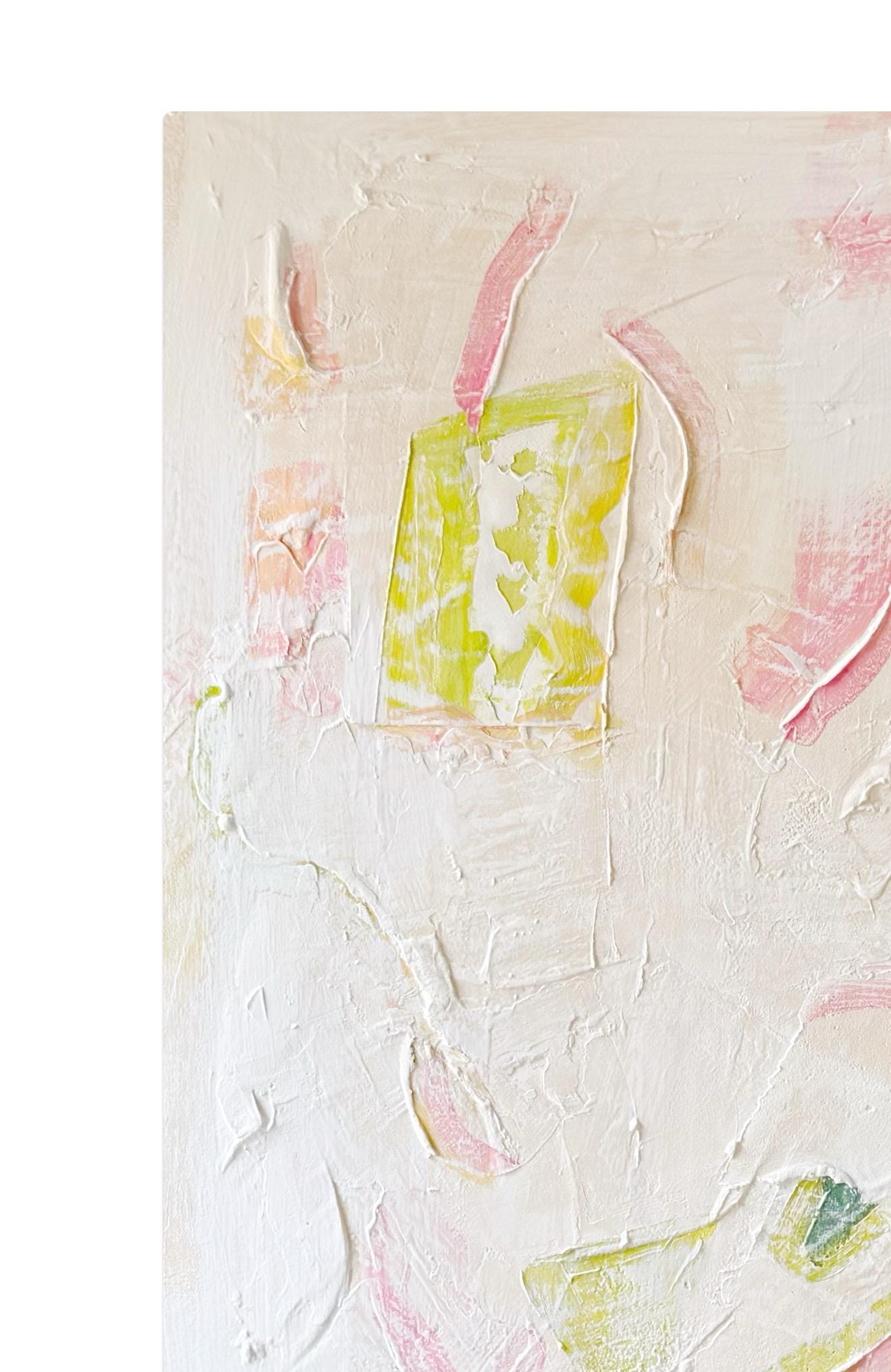 Original Abstract Mixed Media Painting on canvas, Size 24”x30”, White Abstract Painting, Texture Painting on Stretched Canvas