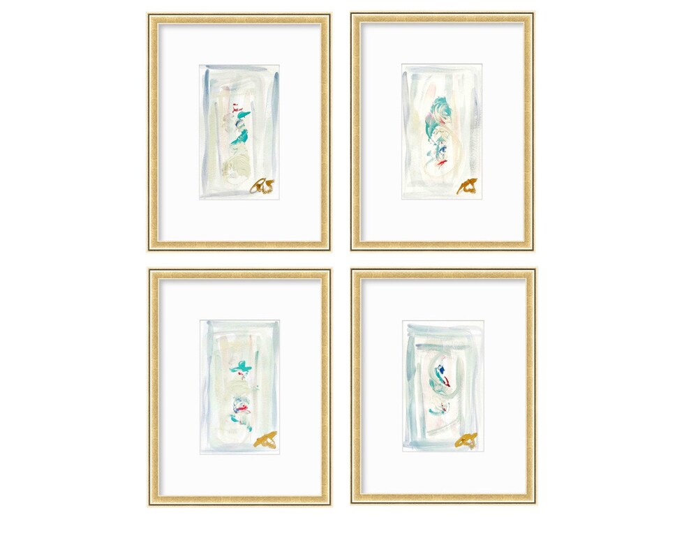Original Abstract Artwork, Set of 4